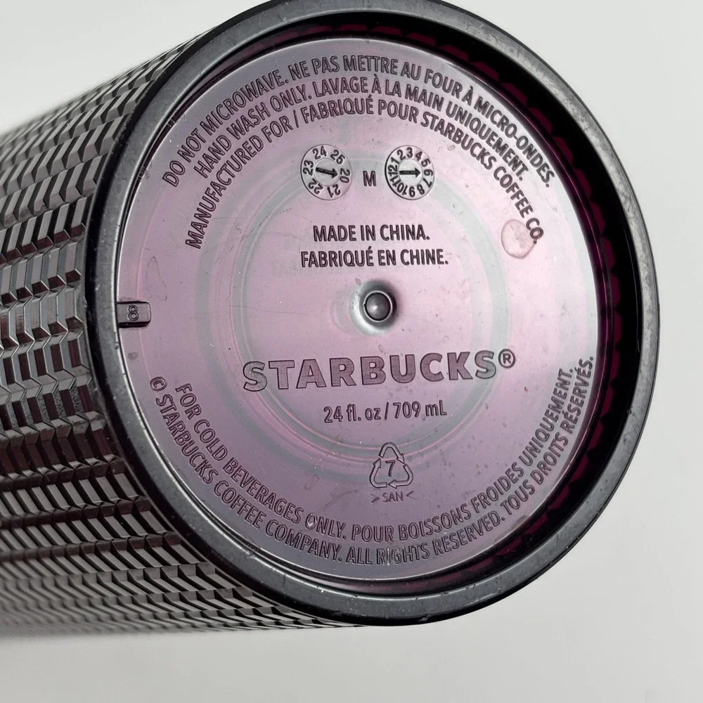 Starbucks Berry Plum Grid Disco Christmas Holiday 2020 24oz Cold Cup Collectible